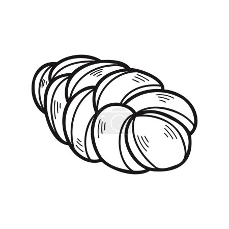 Ilustración de Aislar pan de panadería blanco y negro jalá - Imagen libre de derechos
