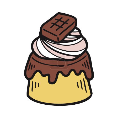 Illustration for Isolate bakery chocolate pudding vector - Royalty Free Image