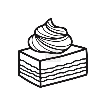 Illustration for Isolate black and white chocolate cak - Royalty Free Image