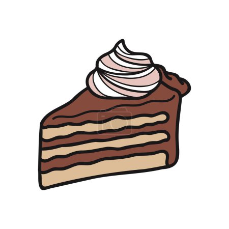 Illustration for Isolate bakery chocolate cake vector - Royalty Free Image