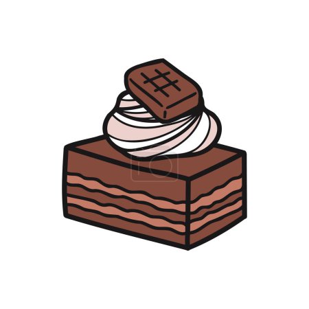 Illustration for Isolate bakery chocolate cake vector - Royalty Free Image