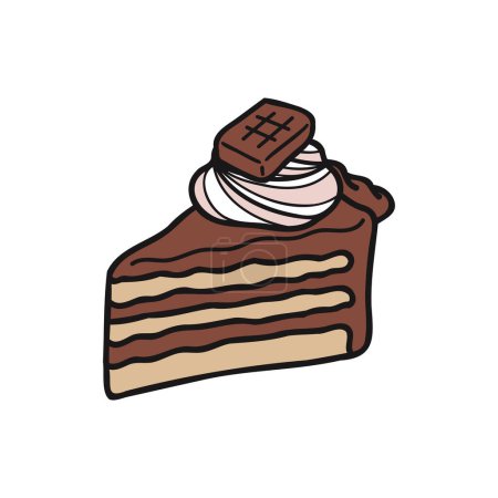 Téléchargez les illustrations : Isoler boulangerie gâteau au chocolat vecteur - en licence libre de droit