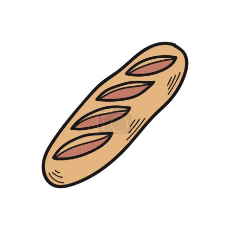 Illustration for Isolate hand drawn  bakery bread vector - Royalty Free Image