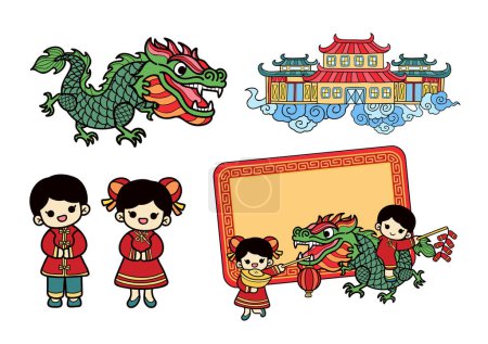 Illustration for Chinese new year elements set - Royalty Free Image