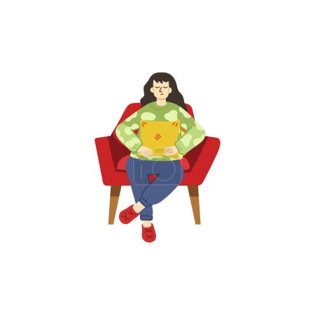 Illustration for Illustration of people tried and relaxing on chair - Royalty Free Image