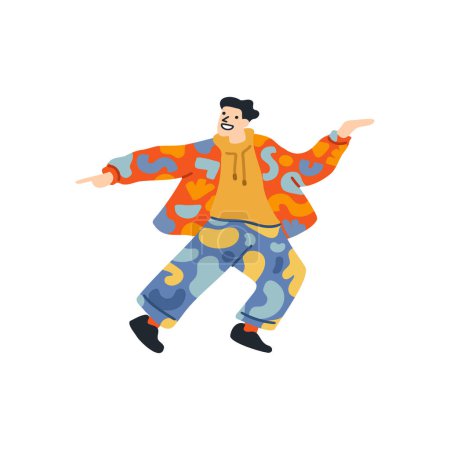 Ilustración de Ilustración aislada de un hombre bailando - Imagen libre de derechos