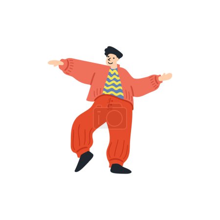 Illustration for Isolate illustration of a man dancing - Royalty Free Image