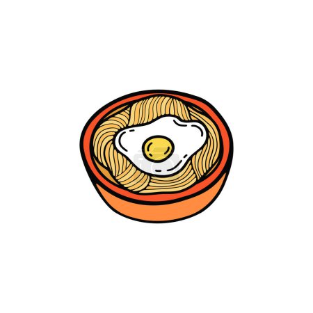 Illustration for Isolate ramen japanese food flat style illustration - Royalty Free Image