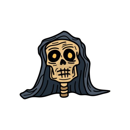 Illustration for Isolate grim reaper character on background - Royalty Free Image