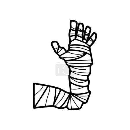 Téléchargez les illustrations : Isoler momie main personnage sur fond - en licence libre de droit