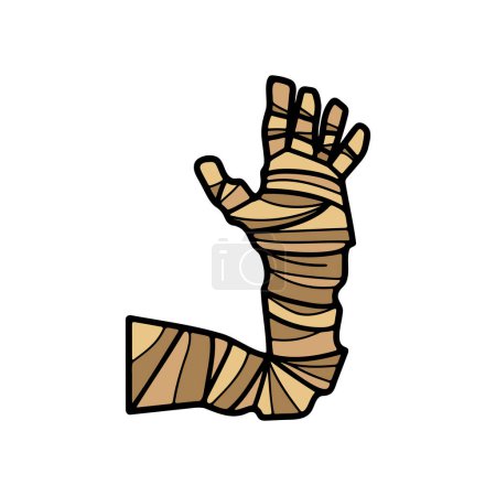 Ilustración de Aislar el carácter de la mano momia en el fondo - Imagen libre de derechos
