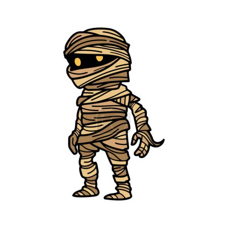 Ilustración de Aísla el carácter de la momia en el fondo - Imagen libre de derechos