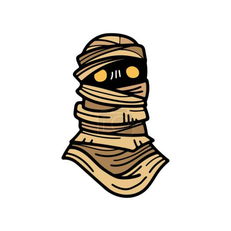Ilustración de Aísla el carácter de la momia en el fondo - Imagen libre de derechos