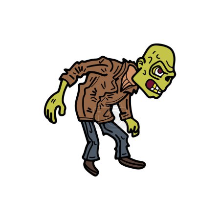 Téléchargez les illustrations : Isoler personnage zombie sur fond - en licence libre de droit