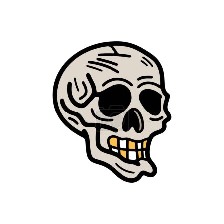 Illustration for Isolate skull character flat illustrator on background - Royalty Free Image