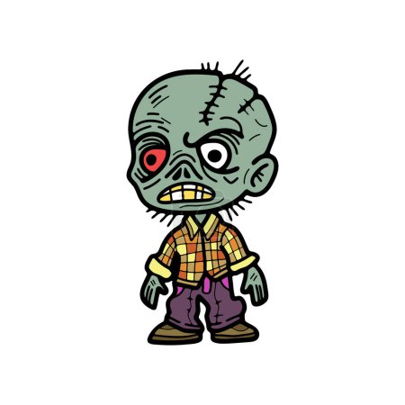Téléchargez les illustrations : Isoler personnage zombie sur fond - en licence libre de droit