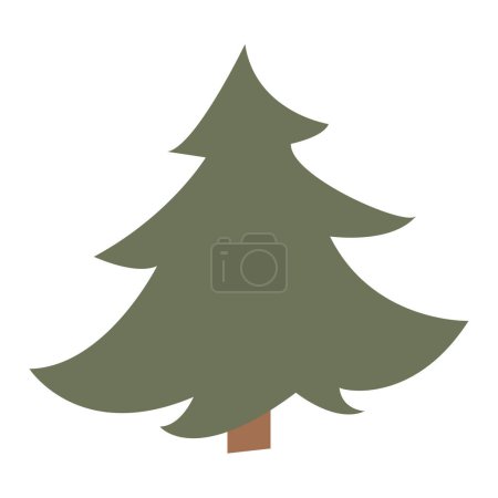 Illustration for Winter colorful cartoon Christmas tree vector. one christmas tree - Royalty Free Image