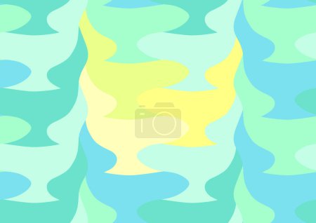 Illustration for Seamless background with water ripple under the sun, tiling pattern with fur seal silhouettes, tessellation with interlocking shapes, vector illustration - Royalty Free Image