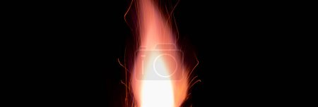 Photo for Fire in dark. luminous lines of sparks. explosion black powder. - Royalty Free Image