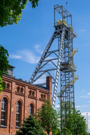 shaft tower of a hard coal mine in Silesia Poland