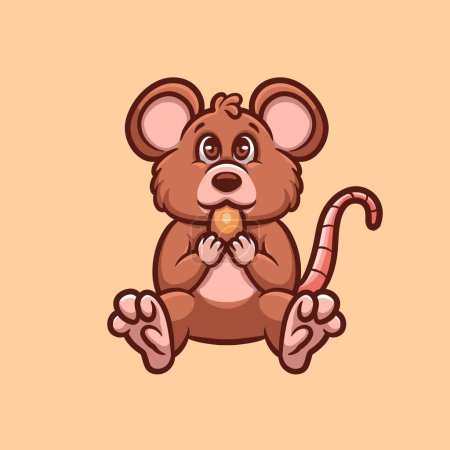 Illustration for Mouse Eating Creative Cartoon Illustration - Royalty Free Image
