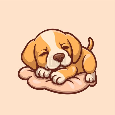 Illustration for Sleeping Beagle Creative Cartoon Illustration - Royalty Free Image