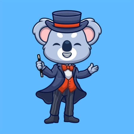 Magician Koala Cute Cartoon Illustration