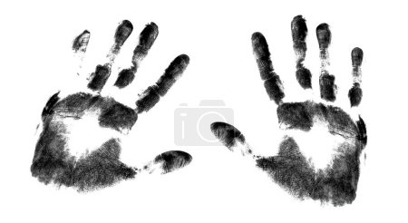 Photo for Palms stained with coal or soot isolated on a white background - Royalty Free Image