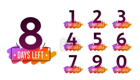 Illustration for Modern colorful numbers of days left. Perfect for announcement and promotion. - Royalty Free Image