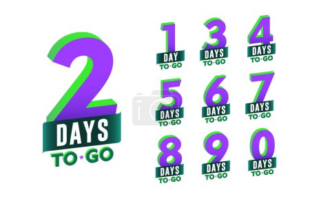 Illustration for Modern 3d numbers of days left. Perfect for announcement and promotion. - Royalty Free Image