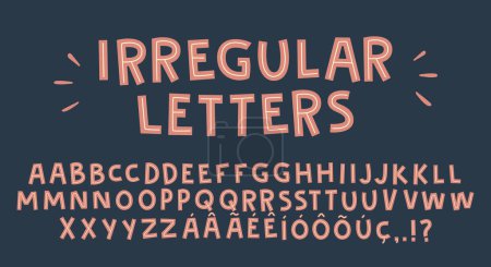 Illustration for Irregular cute childish letters. Punctuation and marks. Perfect for labels and illustration. - Royalty Free Image