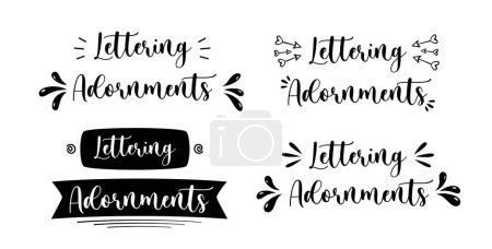 Illustration for Ribbons, adornments and splash set for lettering and illustrations in different styles. - Royalty Free Image