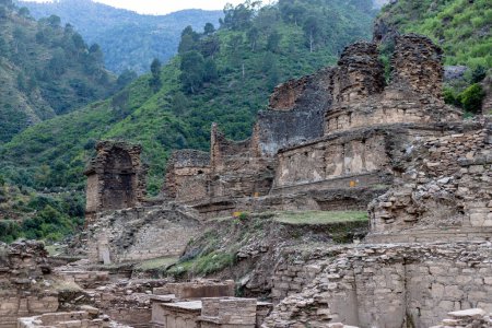Téléchargez les photos : Les ruines du site archéologique Tokar Dara dans le tehsil Barikot du district Swat, KPK, Pakistan - en image libre de droit