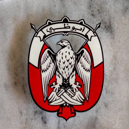 Téléchargez les photos : Logo de l'emblème du gouvernement Abu Dhabi gros plan - en image libre de droit