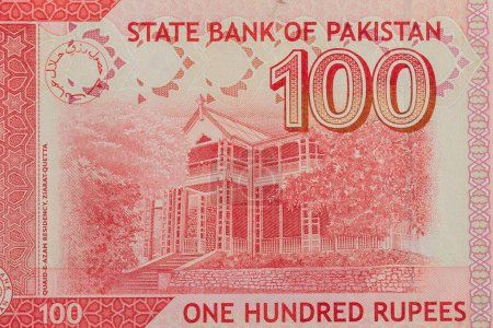 Téléchargez les photos : Quaid-e-Azam Résidence à Ziarat du Pakistan Billet de 100 roupies - en image libre de droit