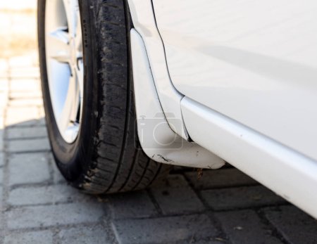 Foto de Car front tyre mud guard - Imagen libre de derechos