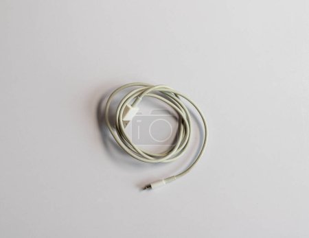 Foto de Lightning cable for iphone isolated on white background - Imagen libre de derechos