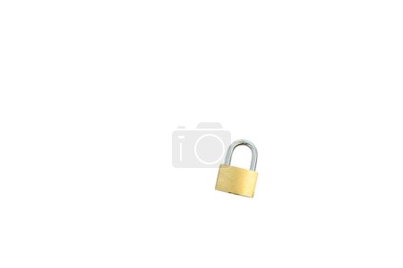 Photo for Locked golden padlock on the white background - Royalty Free Image