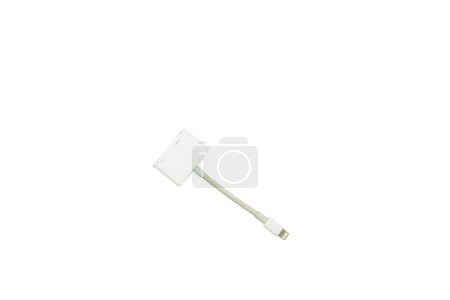 Foto de Lighting to VGA adapter for iphone or ipad devices isolated on white background - Imagen libre de derechos