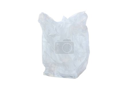 Bolsa de plástico transparente blanca aislada sobre un fondo blanco