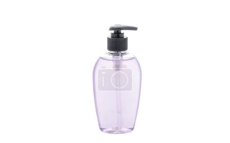 Gel soap bottle without label on a white isolated background.