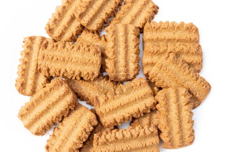 Crunchy sugar sweet biscuits closeup