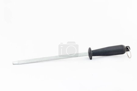 Photo for Honing rod knife sharpener isolated on white background - Royalty Free Image