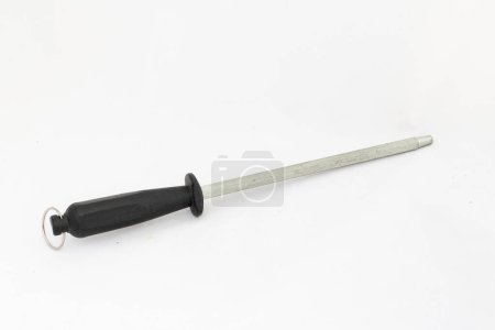 Photo for Knife sharpening rod with plastic handle and hanging ring - Royalty Free Image