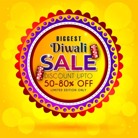 Illustration for Creative diwali sale banner. festival sale poster crazy diwali sale banner design - Royalty Free Image