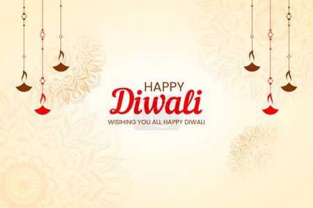 Téléchargez les illustrations : Heureux fond du festival diwali. diwali conception de fond pour bannière, affiche, flyer, bannière de site Web, - en licence libre de droit