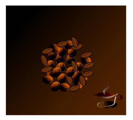 Téléchargez les photos : Coffee cup next to coffee grains. Vector design. - en image libre de droit
