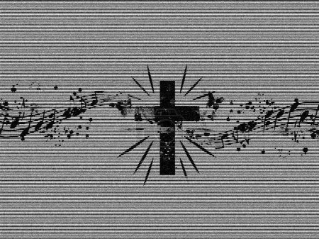 Photo for Cross on grunge background, music concept - Royalty Free Image
