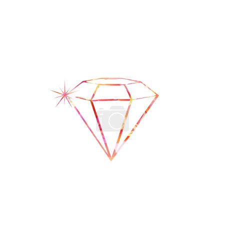 Illustration for Poster with diamond isolated vector illustration - Royalty Free Image