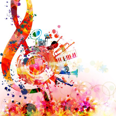 Illustration for Colorful music party invitation, Vector - Royalty Free Image